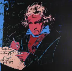 Beethoven' (Red & Gray) by Andy Warhol, 1987, color screenprint, sold Nov 2022