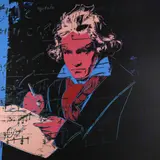Beethoven' (Red & Gray) by Andy Warhol, 1987, color screenprint, sold Nov 2022
