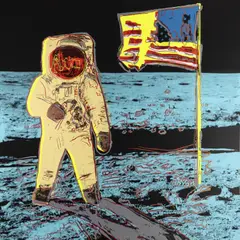 Moonwalk (Yellow & Pink) by Andy Warhol, 1987, color screenprint, sold Jun 2022