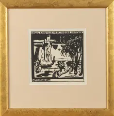 Felsen by Wassily Kandinsky, 1908, woodcut, sold Jun 2022