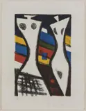 Ohne Titel (Zwei weibliche Körper) by Ernst Geitlinger, 1961, color lithograph, sold Jun 2022