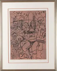 Café de Flore by Jörg Immendorff, 1992, linocut, sold Jun 2022