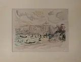 Ohne Titel (Ansicht von Venedig) by Paul Signac, 1904, color lithograph, sold Dec 2021