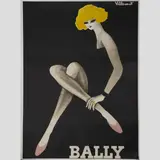Plakat 'BALLY, Blonde. La femme en noir by Bernard Villemot, 1982, color lithograph, sold Dec 2021