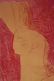 Ohne Titel (Kopf eines Cherubs), ca. 1982 by Ernst Fuchs, pencil, sold Dec 2021