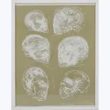 Ohne Titel (Sechs Kopfstudien) by Hede Bühl, 1982, chalk, sold Jul 2021