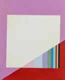 Ohne Titel (Geometrische Komposition) by Eugenio Carmi, 1982, oil on board, sold Jul 2021