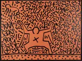 Lower East Side by Angel Ortiz & Keith Haring, 1988, acrylic, sold Jul 2021