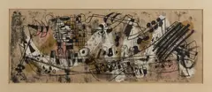 Ohne Titel (Abstrakte Komposition) by Herbert Kaufmann, 1953, mixed media, sold Jul 2021
