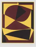 Ohne Titel (Abstrakte Komposition in Braun, Gelb und Schwarz) by Victor Vasarely, 1980, screenprint, sold Jul 2021