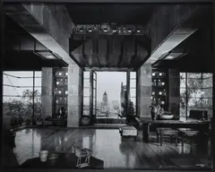 Frank Lloyd Wright, Freeman House, Los Angeles, California by Julius Shulman, 1953, gelatin silver print, sold Jul 2021