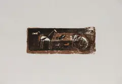 Pferde auf der Weide (Fünf, eigentlich sieben Pferde), ca. 1935 by Ewald Mataré, woodcut, sold Dec 2020