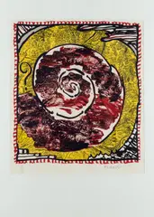 Ohne Titel by Pierre Alechinsky, 1970, screenprint, sold Dec 2020