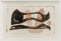 Ohne Titel (Abstrakte Komposition) by Rolf Cavael, 1950, monotype, sold Dec 2020