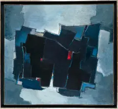 Composition blue by Francis Bott, 1958, oil on paper, sold Dec 2020