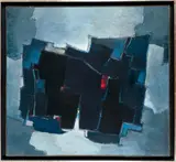 Composition blue by Francis Bott, 1958, oil on paper, sold Dec 2020