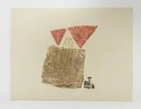 Ohne Titel (Abstrakte Komposition) by Julius Heinrich Bissier, 1950, monotype, sold Jun 2020