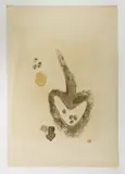 Ohne Titel (Abstrakte Komposition) by Julius Heinrich Bissier, 1952, monotype, sold Jun 2020