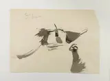 Ohne Titel (Abstrakte Komposition) by Julius Heinrich Bissier, 1959, ink, sold Jun 2020