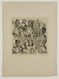 Niggertanz', 1921, Blatt 8 aus 'Jahrmarkt by Max Beckmann, drypoint, sold Jun 2020