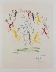 La Ronde de la Jeunesse by Pablo Picasso, 1961, lithograph, sold Jun 2020