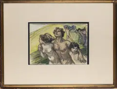 Wiesentanz by Ludwig von Hofmann, 1900, pastel, sold Jun 2020
