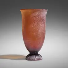 Monumental vase by Karl Springer, c. 1985, scavo glass, sold Jan 2023