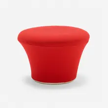 Mushroom stool by Pierre Paulin, 1960, upholstery, sold Jan 2023