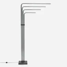 Floor lamp by Goffredo Reggiani, c.1975, chrome-plated metal, enameled plastic and iron, sold Jan 2023