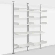 606 Universal Shelving System by Dieter Rams, enameled steel, aluminum, sold Jan 2023
