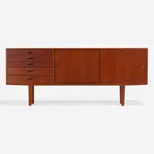 Cabinet, model JH 577 by Hans J. Wegner, c. 1960, teak, oak, sold Jan 2023