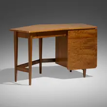 Desk, model 2162 by Bertha Schaefer, c. 1955, Italian walnut, sold Jan 2023