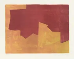 Composition lie-de-vin et orange by Serge Poliakoff, 1963, color lithograph, sold Nov 2025