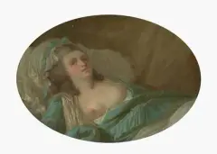 zugeschrieben Brustbild einer liegenden jungen Frau by Jean-Frédéric Schall, oil on canvas, sold Dec 2025