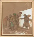 Nach der Zeche by Zichy Mihály, watercolor, sold Dec 2025