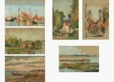 zugeschrieben Folge von sechs Landschaftsstudien by António Carvalho de Silva Porto, oil on paper, sold Dec 2025