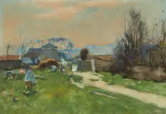 Landschaft mit Bauer by Willem de Zwart, watercolor, offered Dec 2025