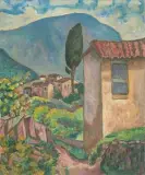 Mediterrane Landschaft by Alcide Le Beau, oil on canvas, offered Dec 2025