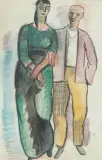Le couple by Georges Kars, 1935, watercolor, sold Dec 2025