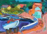 Hafen von Carry-le-Rouet by Pierre Ambrogiani, oil on canvas, sold Dec 2025