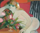 Nu au canapé by Camille Hilaire, oil on canvas, offered Dec 2025