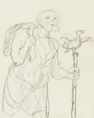 La fuite de St. Pierre by Charles Lapicque, 1960, pencil, sold Dec 2025