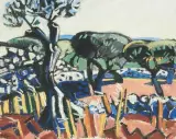 Landschaft in Südfrankreich by Jean Arène, 1970, oil on canvas, sold Dec 2025