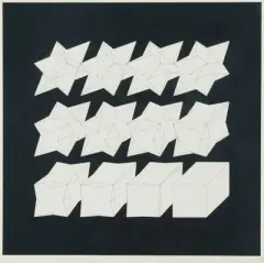 Sterne und Vierecke by Marcello Morandini, 1971, screenprint, offered Dec 2025