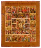Russisch, Palech, 2.Hälfte 19.Jh by Erweiterte Festtagsikone, tempera, offered Nov 2025