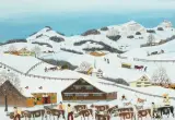 Kühe auf dem Weg in den Stall by Albert Manser, 1971, oil on board, sold Nov 2025