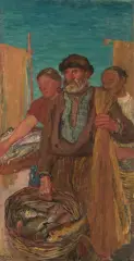 Pêcheurs du Léman by Edouard Vallet, 1904, oil on canvas, offered Nov 2025