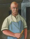 Handwerkerporträt by Niklaus Stoecklin, 1921, oil on canvas, sold Nov 2025