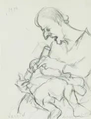 Antonia mit Fabian by Varlin, 1976, pencil, sold Nov 2025