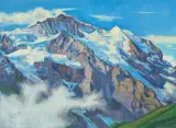 Das Rosenhorn mit Berner Oberländer Alpengipfeln by Charles l'Eplattenier, 1945, oil on canvas, offered Nov 2025